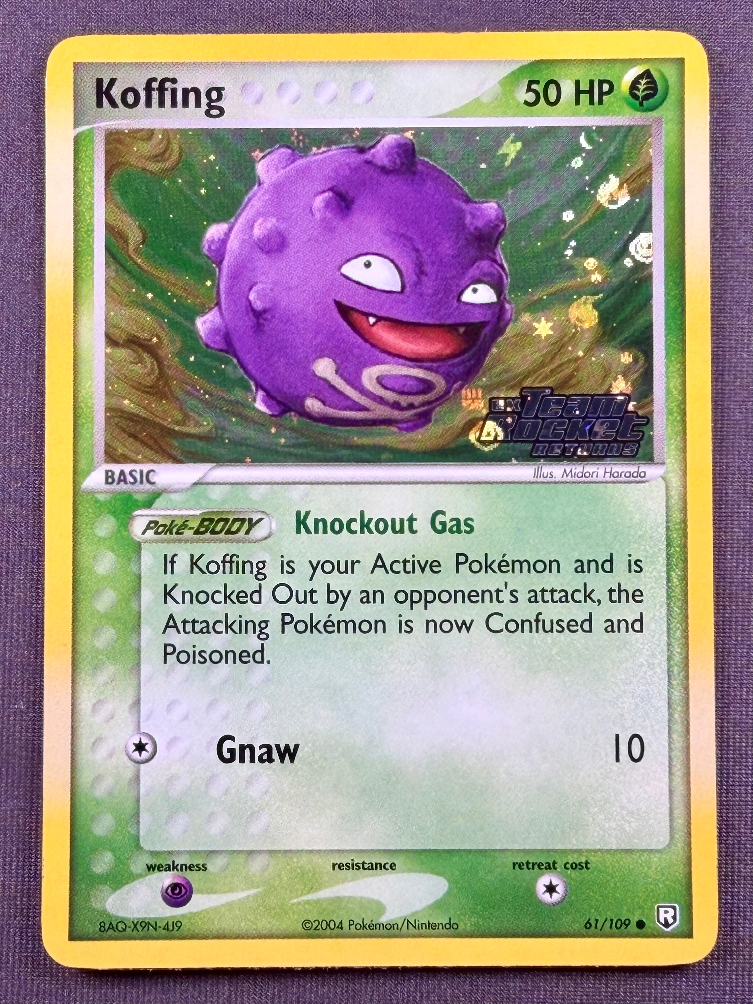 2004 Pokémon EX Team Rocket Returns Koffing #61/109 Reverse Holo