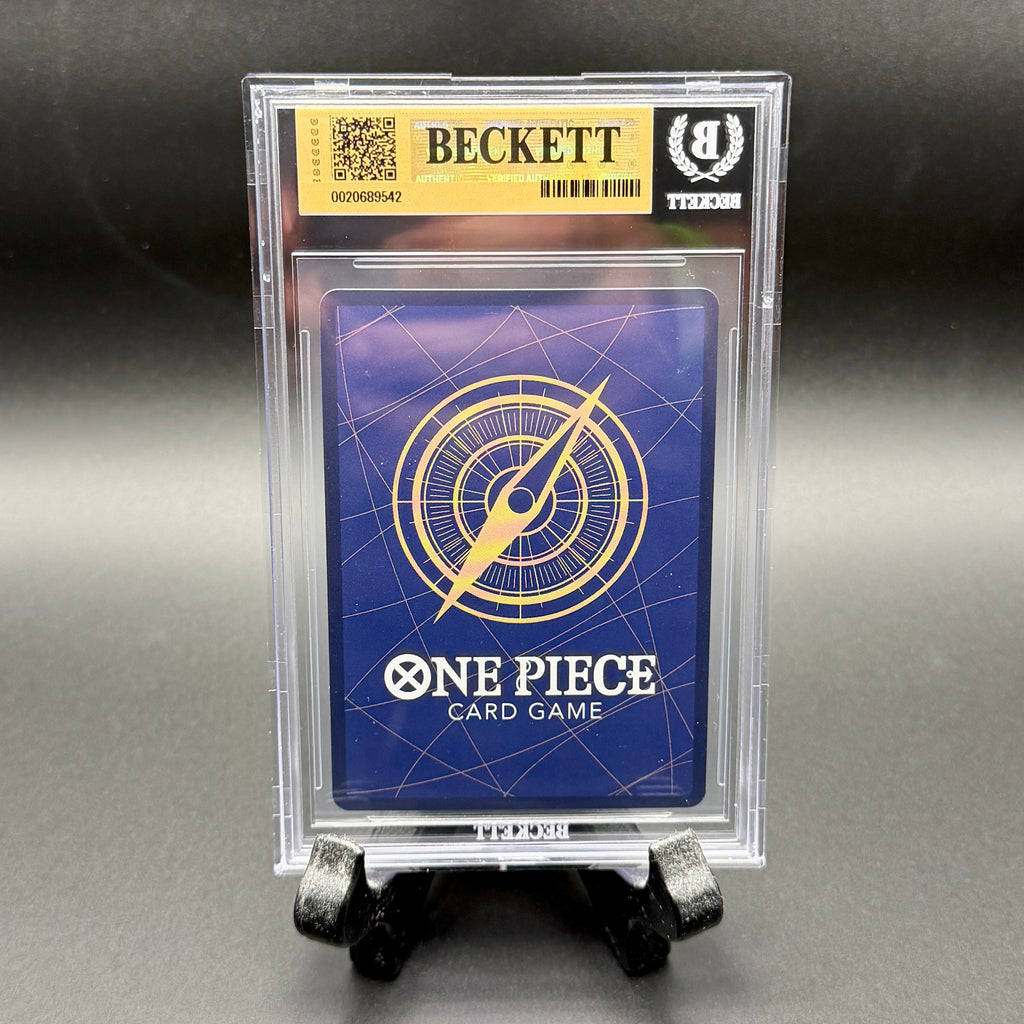 Back of 2025 One Piece O-Nami OP06-101 Championship 25-26 Event Pack promo graded BGS 9.5 Gem Mint, certification 0020689542