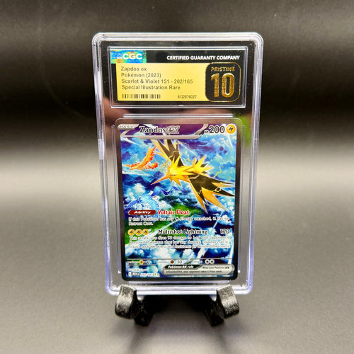 2023 Pokémon Scarlet & Violet: 151 Zapdos ex #202/165 Special Illustration Rare CGC Pristine 10 front