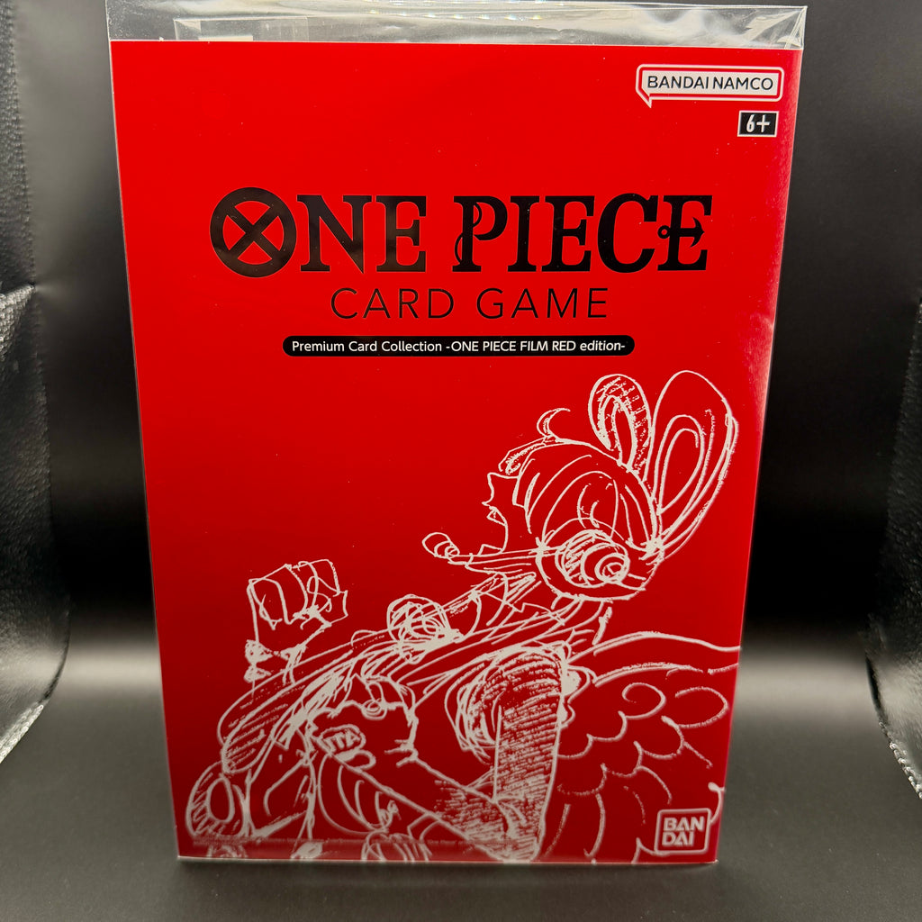 Front of the sealed 2023 One Piece Card Game FILM RED Premium Card Collection in English