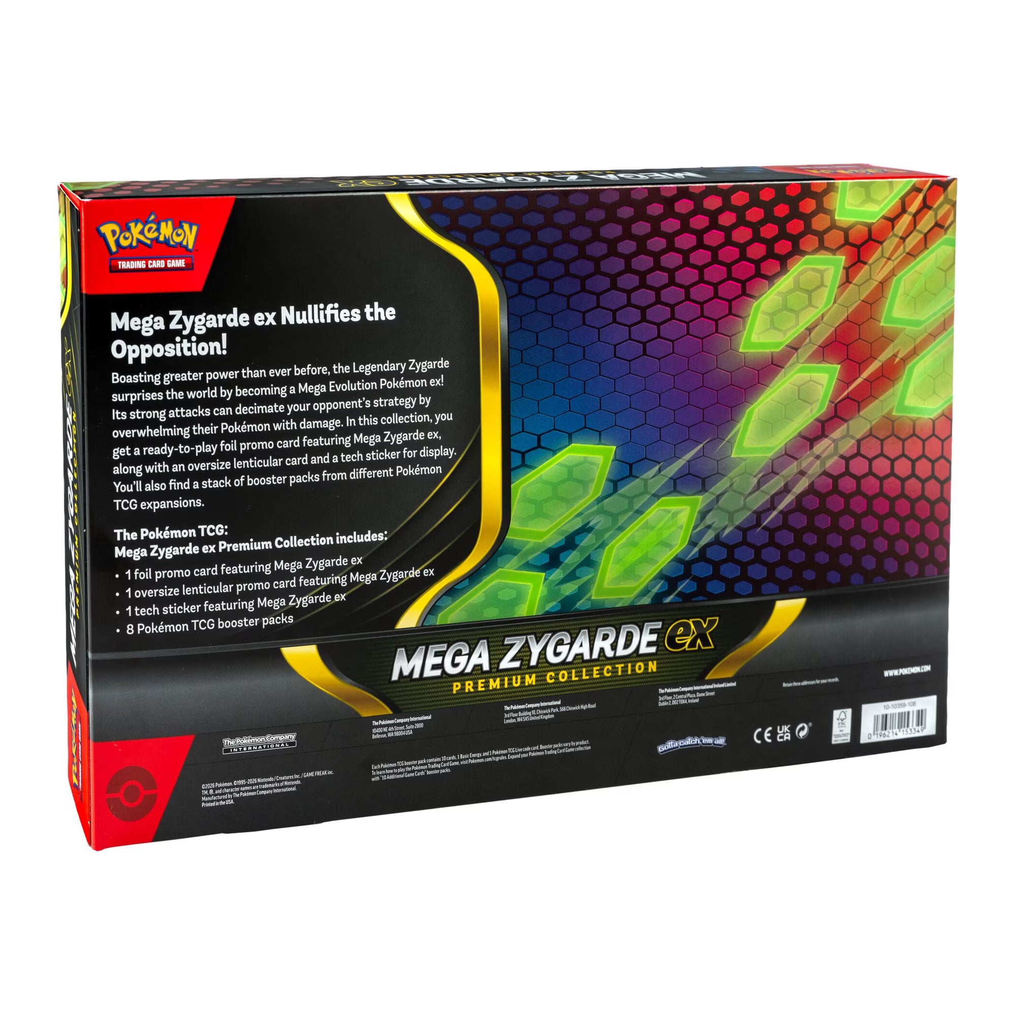 Back of the 2026 Pokémon Mega Zygarde ex Premium Collection box