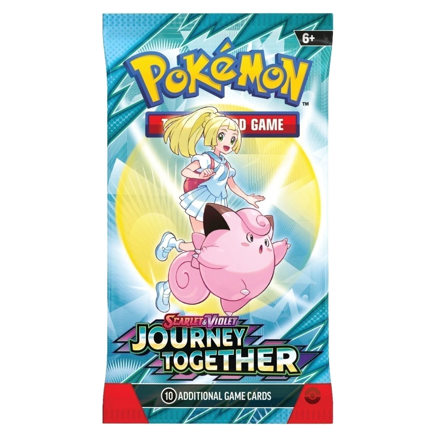 2025 Pokémon Scarlet & Violet: Journey Together booster pack featuring Lillie and Clefairy artwork