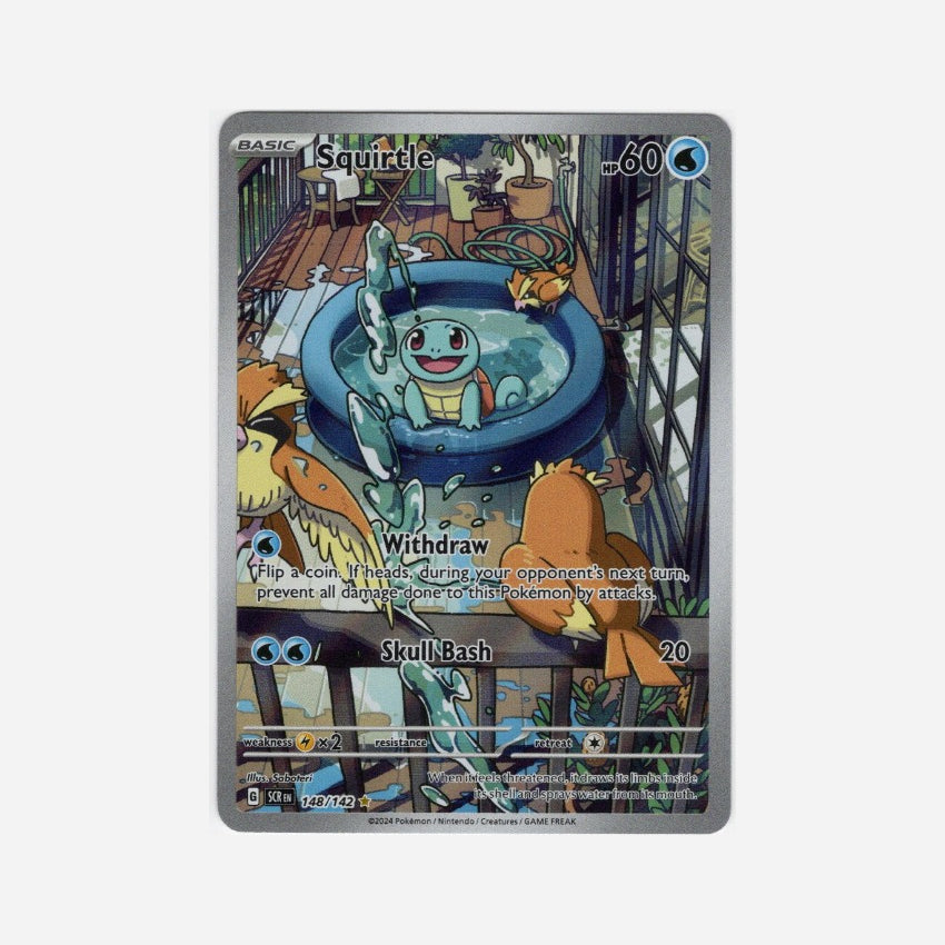 2024 Pokémon Scarlet & Violet Stellar Crown Squirtle #148/142 Illustration Rare front